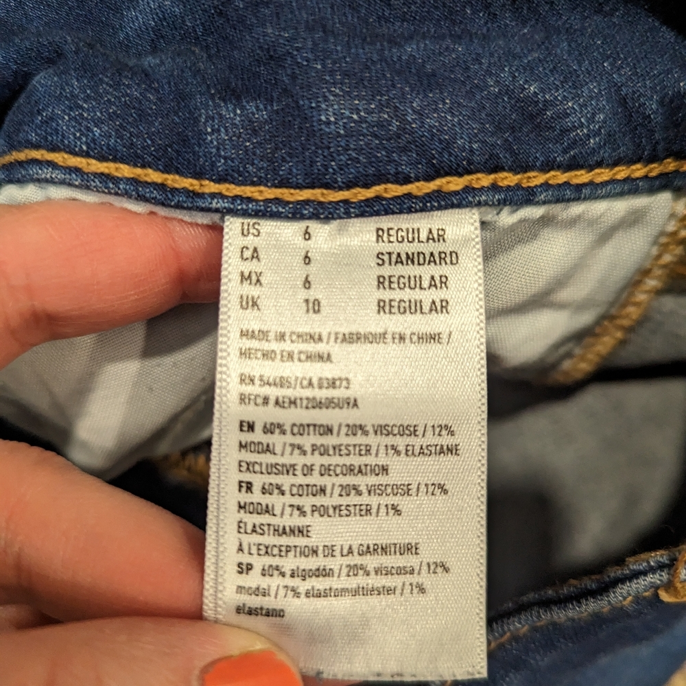 American Eagle Super Stretch X Stonewash Jegging Jeans Size 6 Regular - Picture 4 of 5